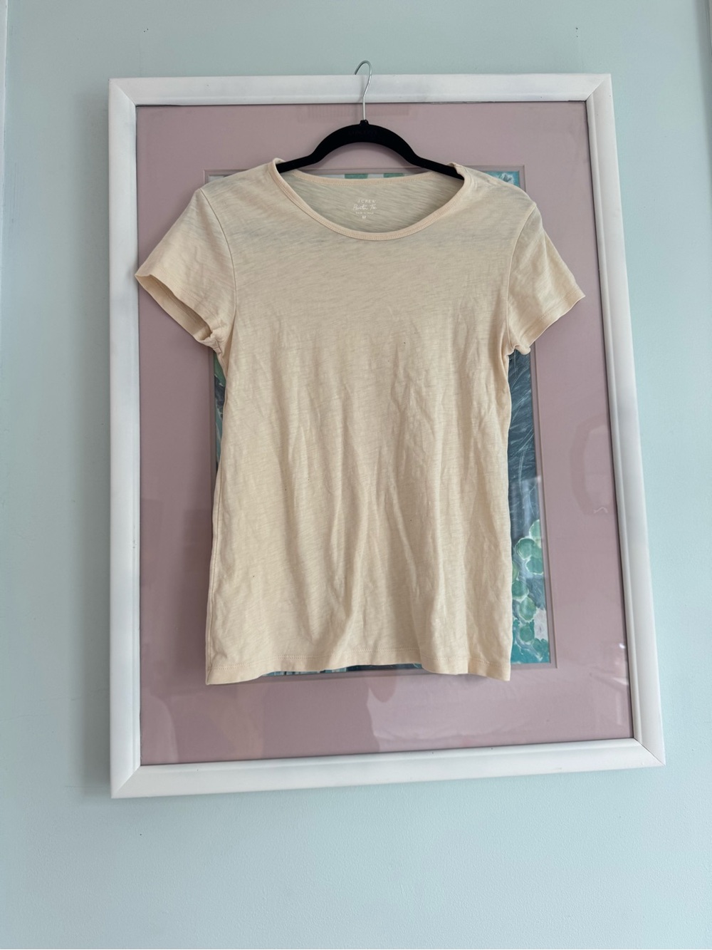 J. Crew Short Sleeve Crewneck Tee in Light Cream